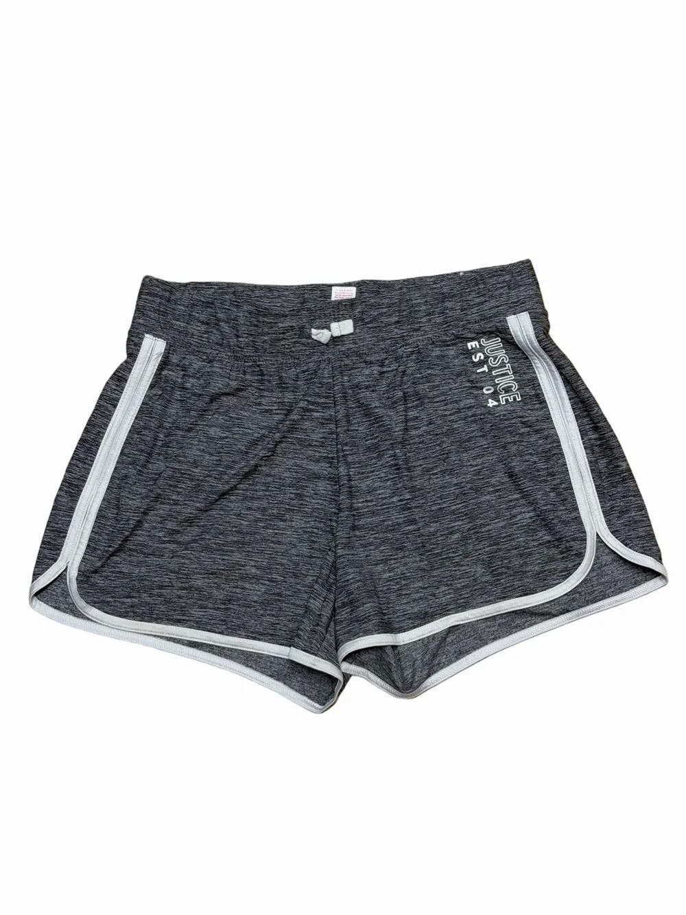 Justice Girls Heather Gray Athletic Dolphin Shorts Contrast Trim XL 16/18